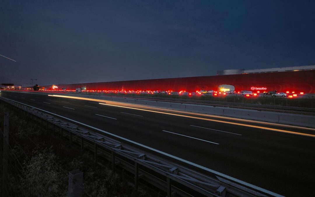 Red Kilometer by Jean Nouvel